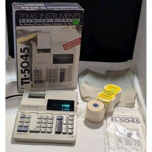 Texas Instruments TI-5045 Office Calculator 12 Digit 2 Color Printer 3 Rolls CIB